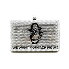 Suportive "We Want Moshiach Now" Crystal Clutch