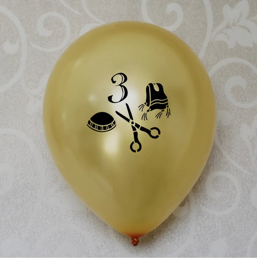 Jewish Upsherin Decorations Scissors Balloons - ⁠Party Kit to celebrate UPSHERNISH at 3 years old