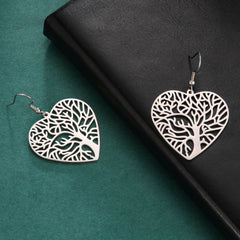 Heart Shaped Tree of Life Earrings