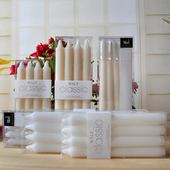 Elegant 10-Inch Smokeless White Candles for Shabbat and Chanukah