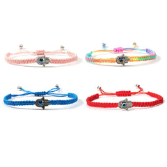 Jewish Hamsa Red String Bracelet - Handmade Adjustable Kabbalah Evil Eye Macrame Jewelry