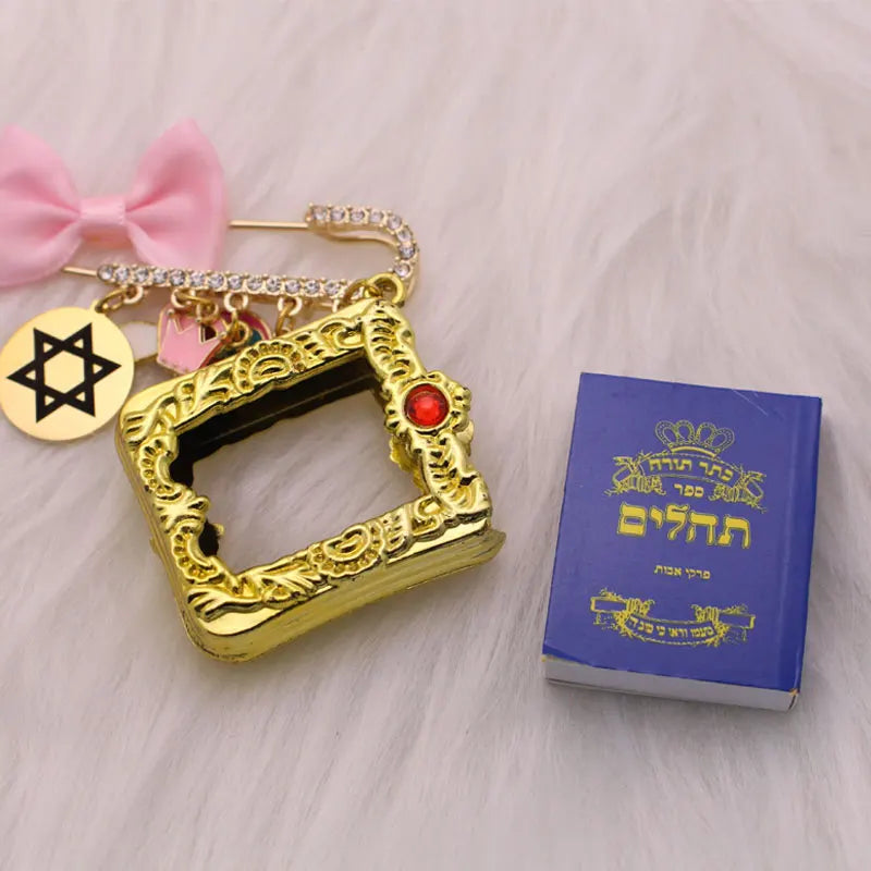 Psalm Book Baby Pin Brooch - Hebrew Jewish Naming Ceremony Gift