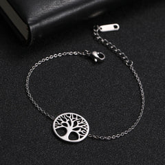 Tree of Life Stainless Steel Charm Bracelet