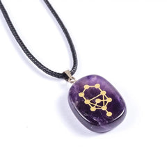 Kabbalah Tree of Life Necklace - Sacred Geometry Pendant with 7 Chakra Healing Crystals & Reiki Stones