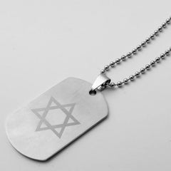 Stainless Steel Square Star of David Pendant Necklace