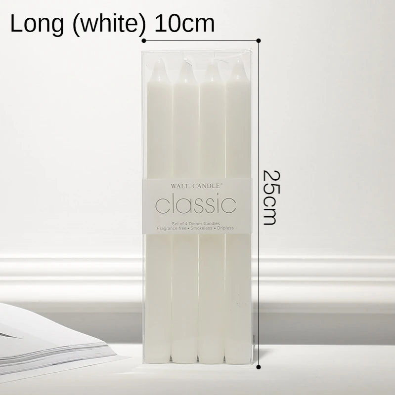 Elegant 10-Inch Smokeless White Candles for Shabbat and Chanukah