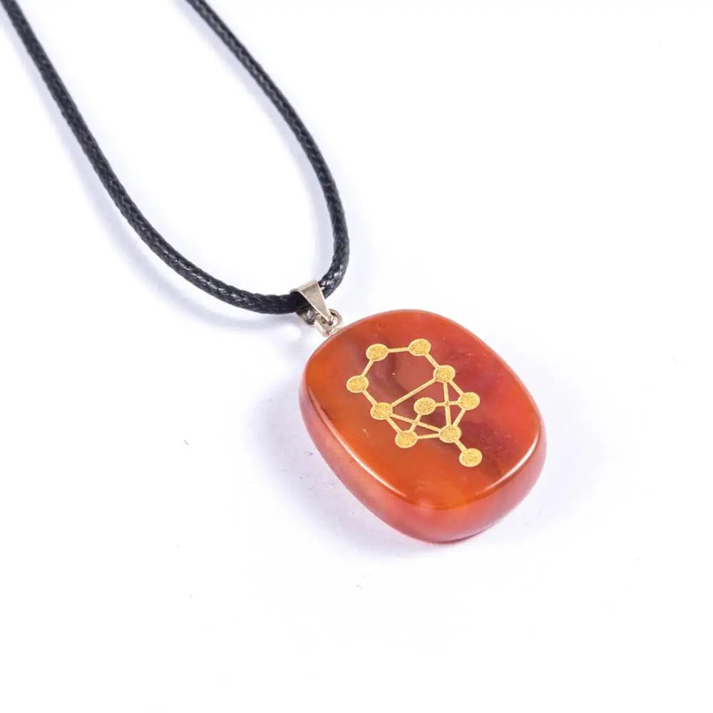 Kabbalah Tree of Life Necklace - Sacred Geometry Pendant with 7 Chakra Healing Crystals & Reiki Stones