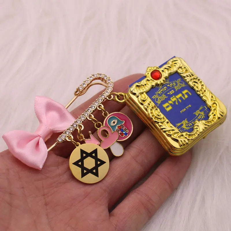 Psalm Book Baby Pin Brooch - Hebrew Jewish Naming Ceremony Gift