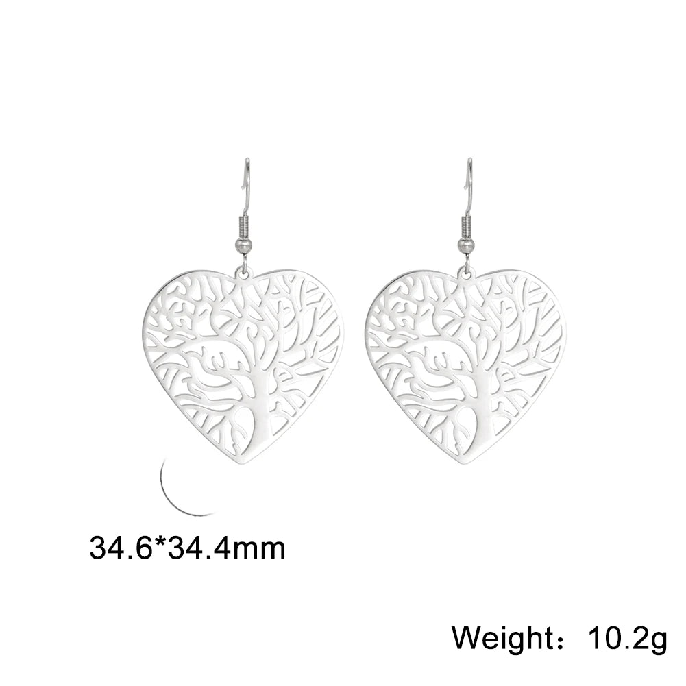 Heart Shaped Tree of Life Earrings