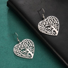 Heart Shaped Tree of Life Earrings