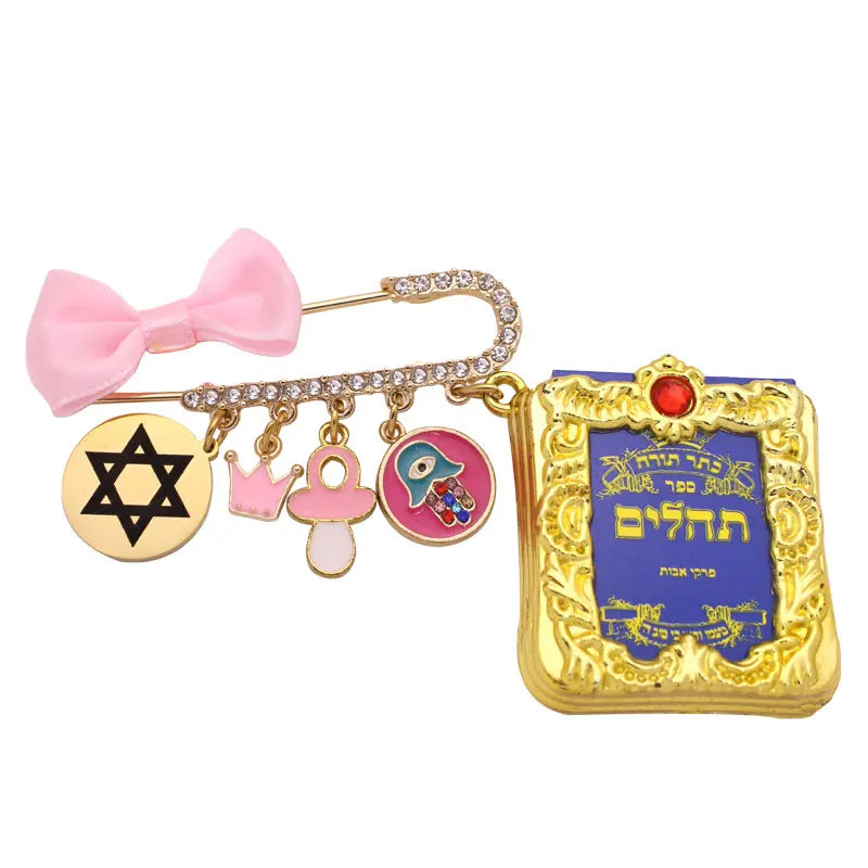 Psalm Book Baby Pin Brooch - Hebrew Jewish Naming Ceremony Gift