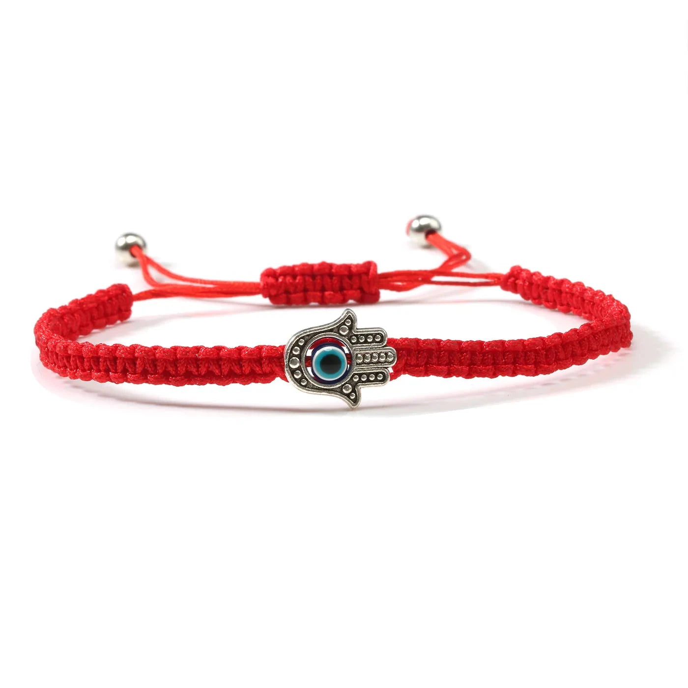 Jewish Hamsa Red String Bracelet - Handmade Adjustable Kabbalah Evil Eye Macrame Jewelry