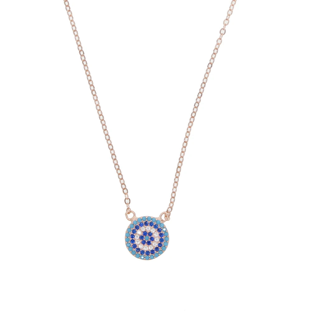 New 925 Sterling Silver Evil Eye Hamsa Necklace