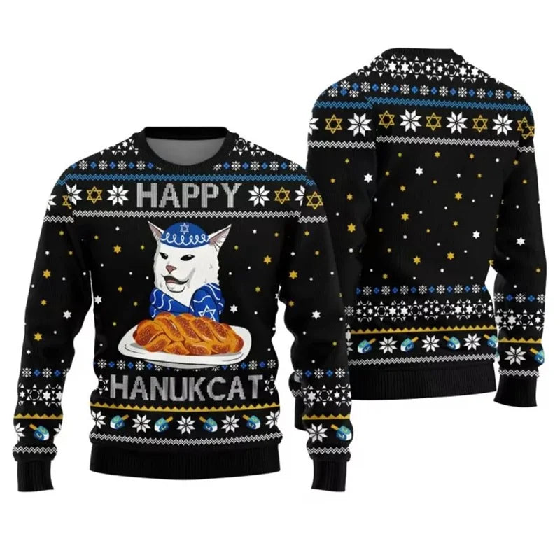 Hanukkah Theme Animal Food Sweatshirt