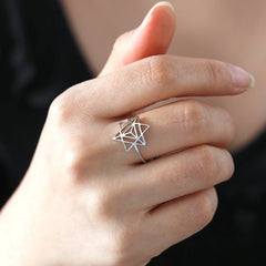 Hexagram Merkaba Meditation Amulet Ring