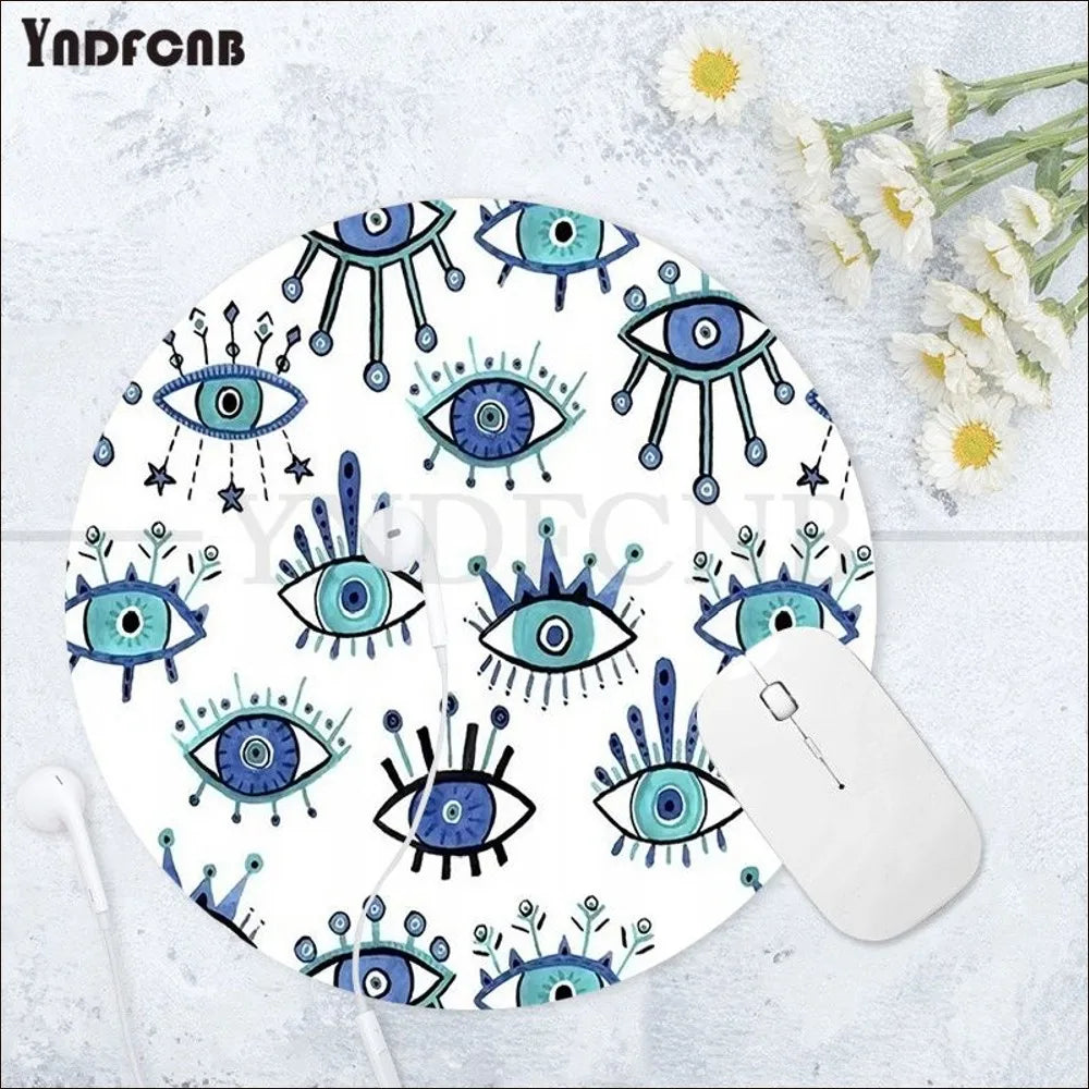 Lucky Evil Eye Round Custom Skin Desktop Desk Mat