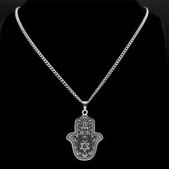 Jerusalem Hamsa Hand of Fatima Necklace