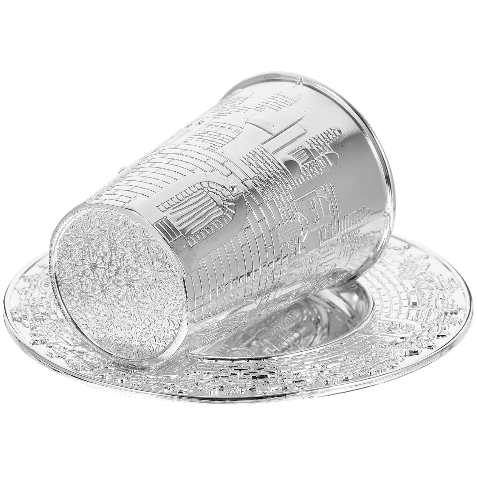 Silver Plated Prayer Kiddush Cup Set