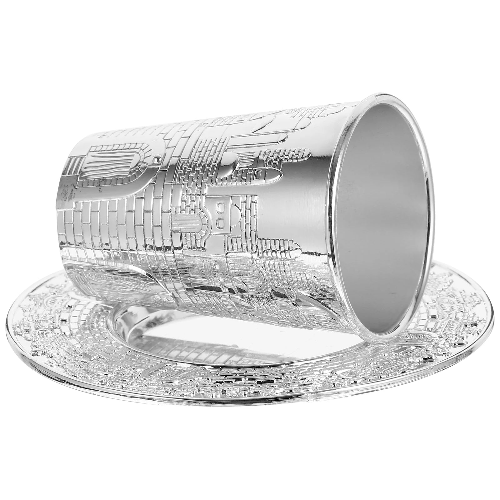 Silver Plated Prayer Kiddush Cup Set