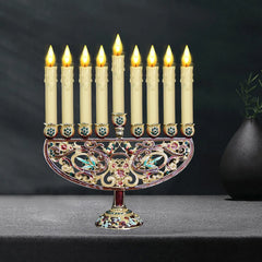 Enamel 9 Branch Hanukkah Menorah