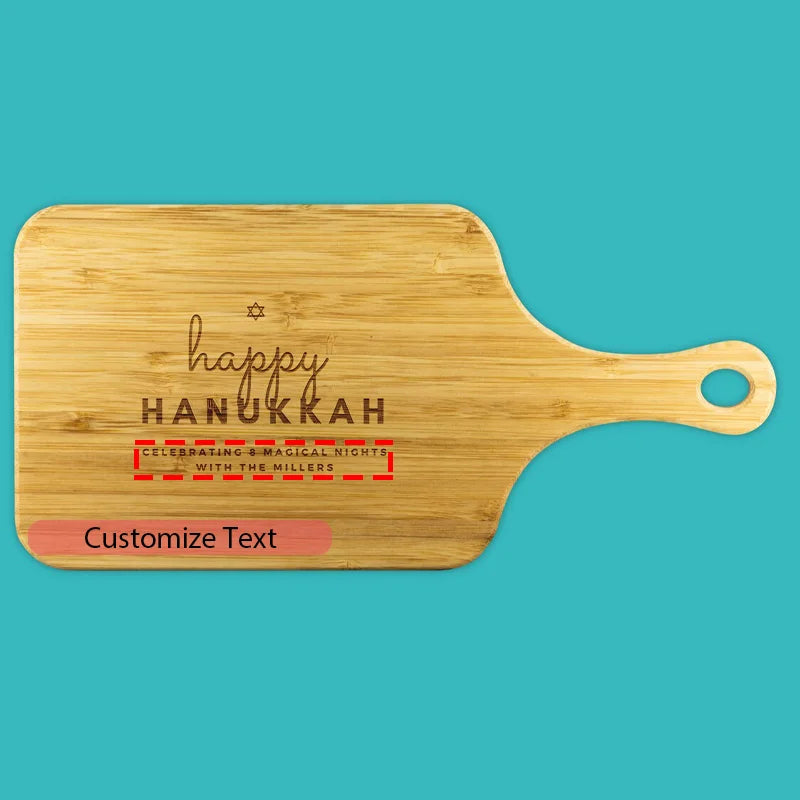 Personalized Happy Hanukkah Board - Challah, Latke Plate & Platter