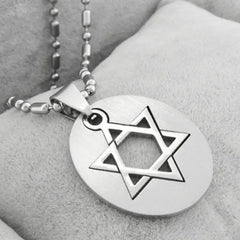 Stainless Steel Star of David Pendant Necklace