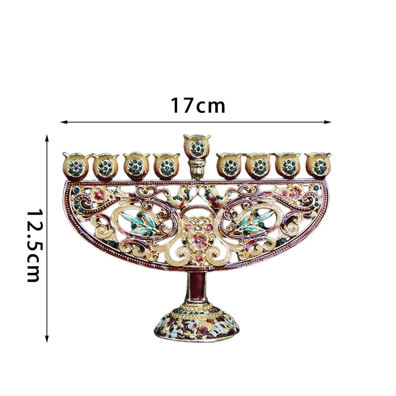 Enamel 9 Branch Hanukkah Menorah