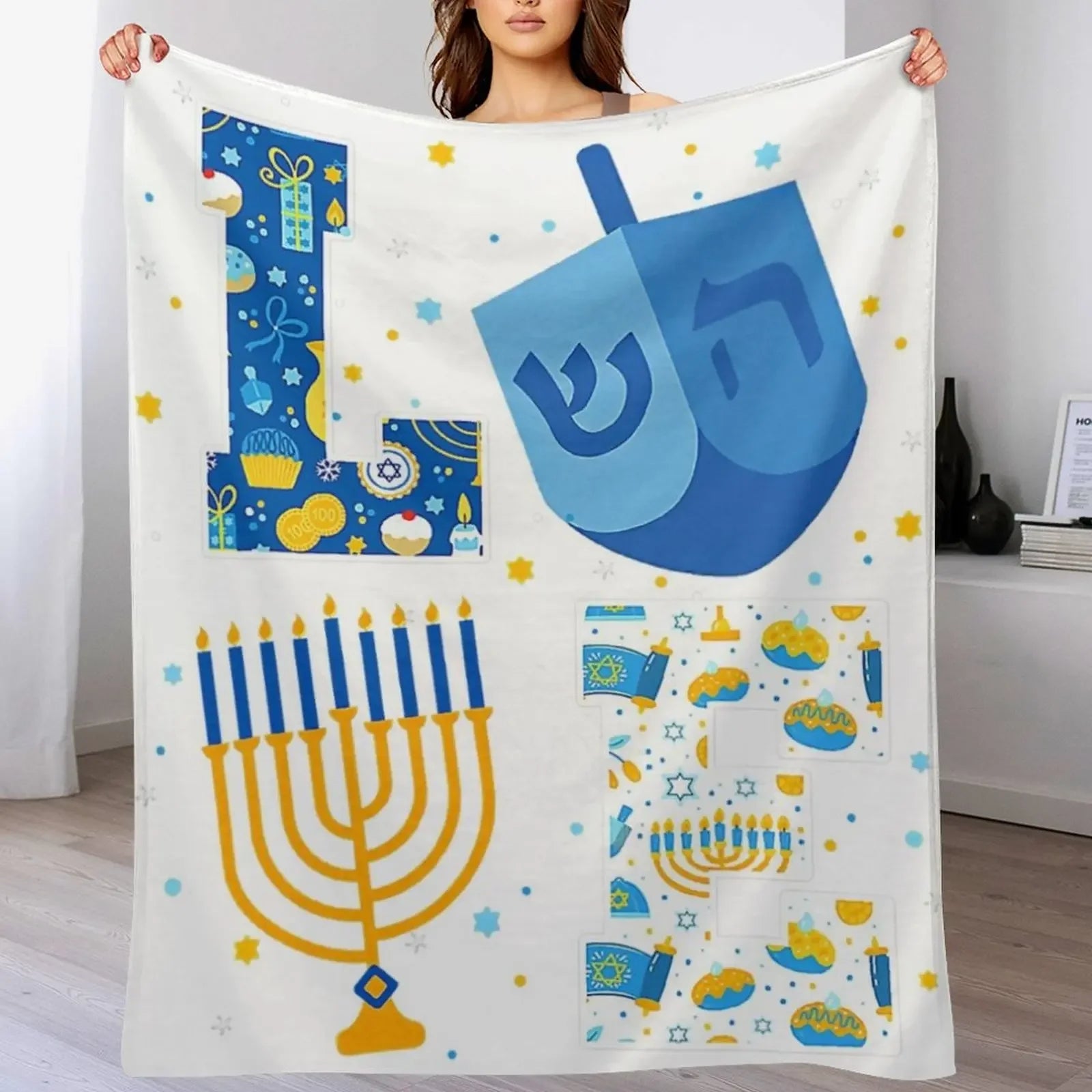 Hanukkah Decorations Blanket