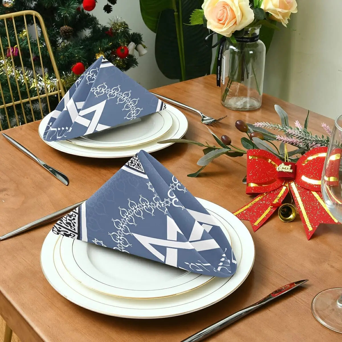 Happy Hanukkah Table Cloth Napkins