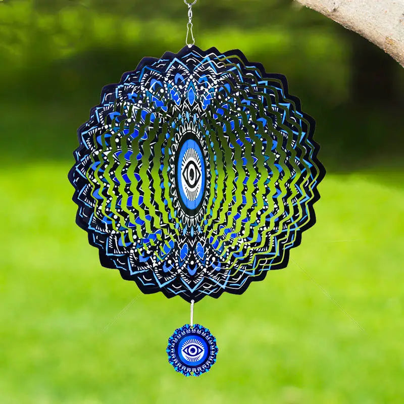 Blue Evil Eye Wind Spinner Hanging Decoration