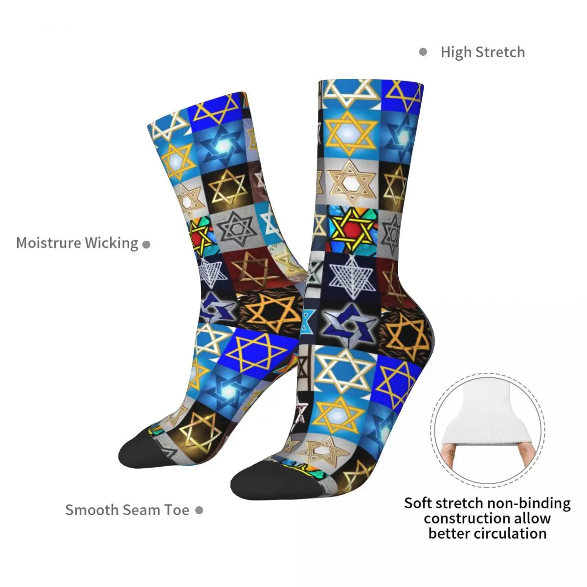 Star of David Socks - Magen Gothic Autumn Anti-Slip Couple Socks