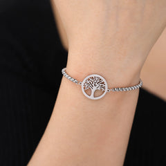 Tree of Life Stainless Steel Charm Bracelet