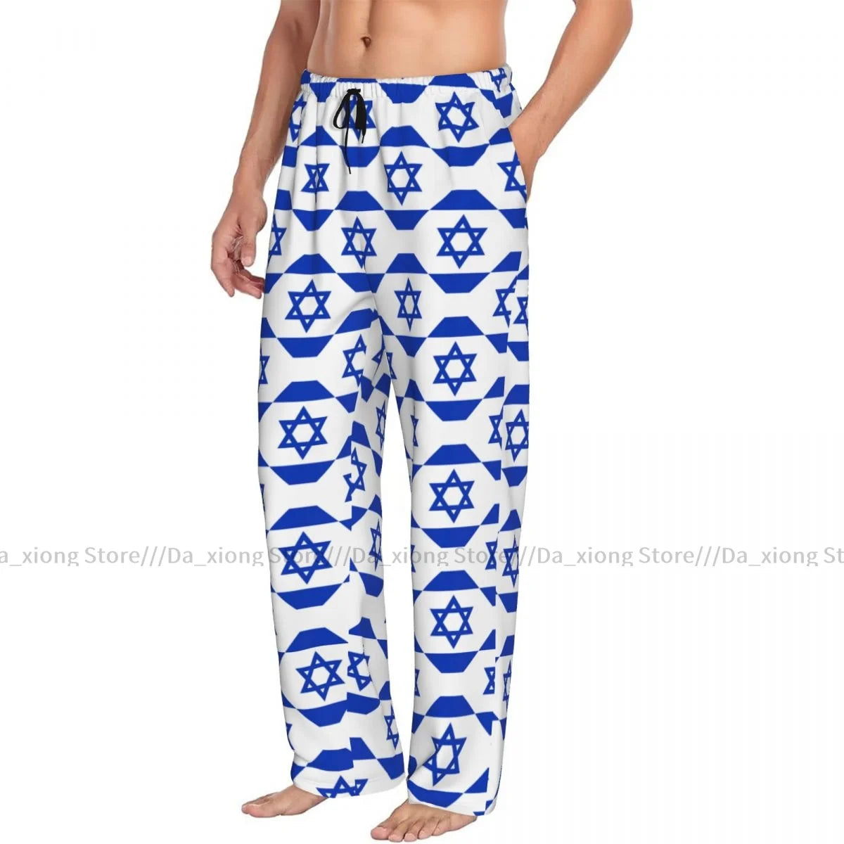 Men's Casual Pajama Pants - Israel Flag