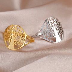 Stainless Steel Tree of Life Ring