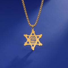 Stainless Steel Vintage Star of David Necklace