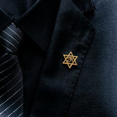 Jewish Star of David Brooches - Stainless Steel Eye of Ra Amulet Pins