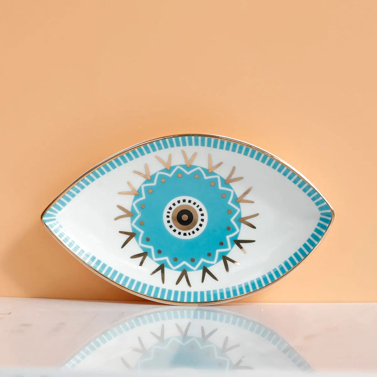 1pc Ceramic Jewelry Storage Tray – Unique Evil Eye Design