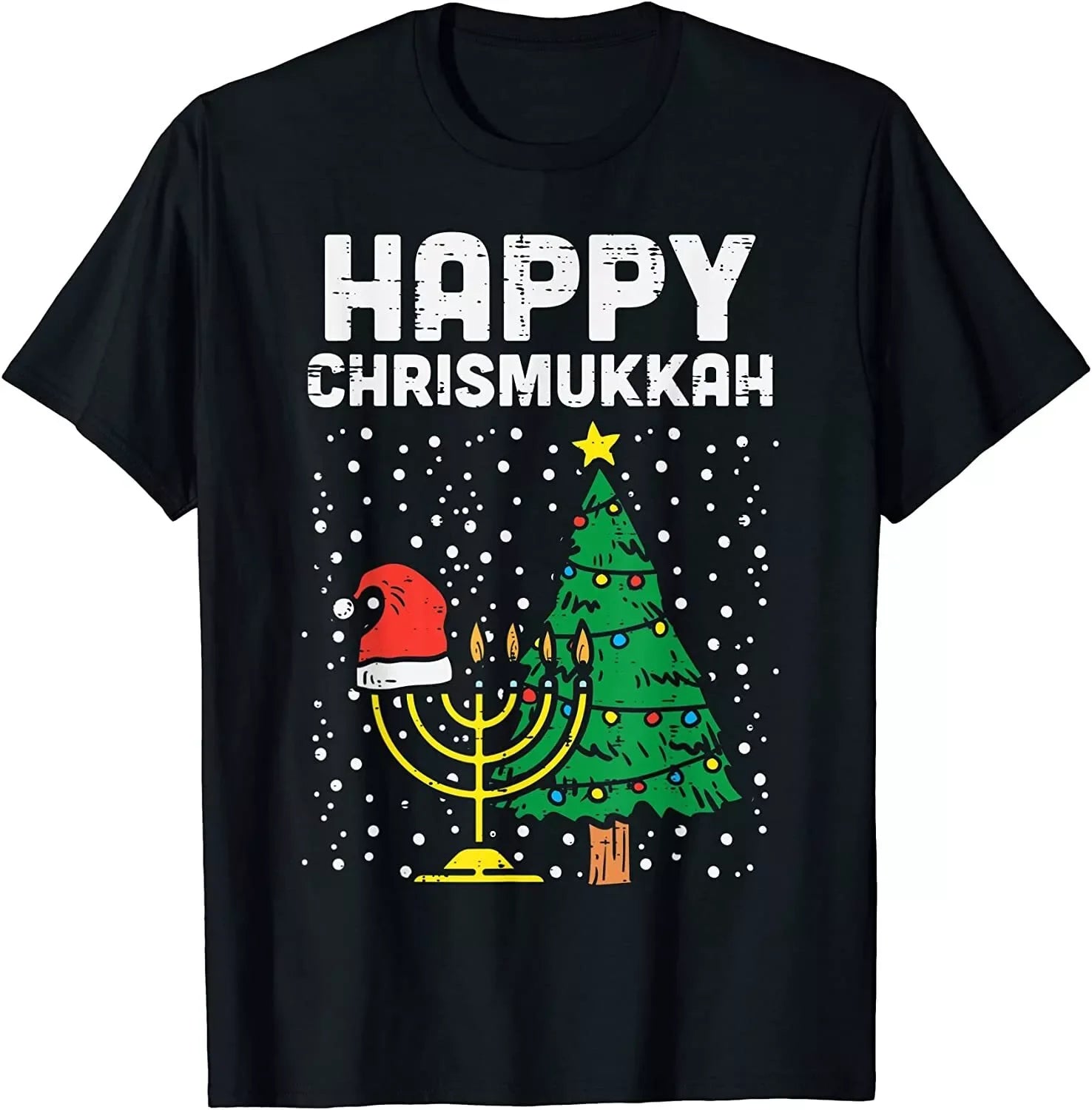 Happy Chrismukkah T-Shirt - Jewish Christmas Hanukkah Chanukah Gift