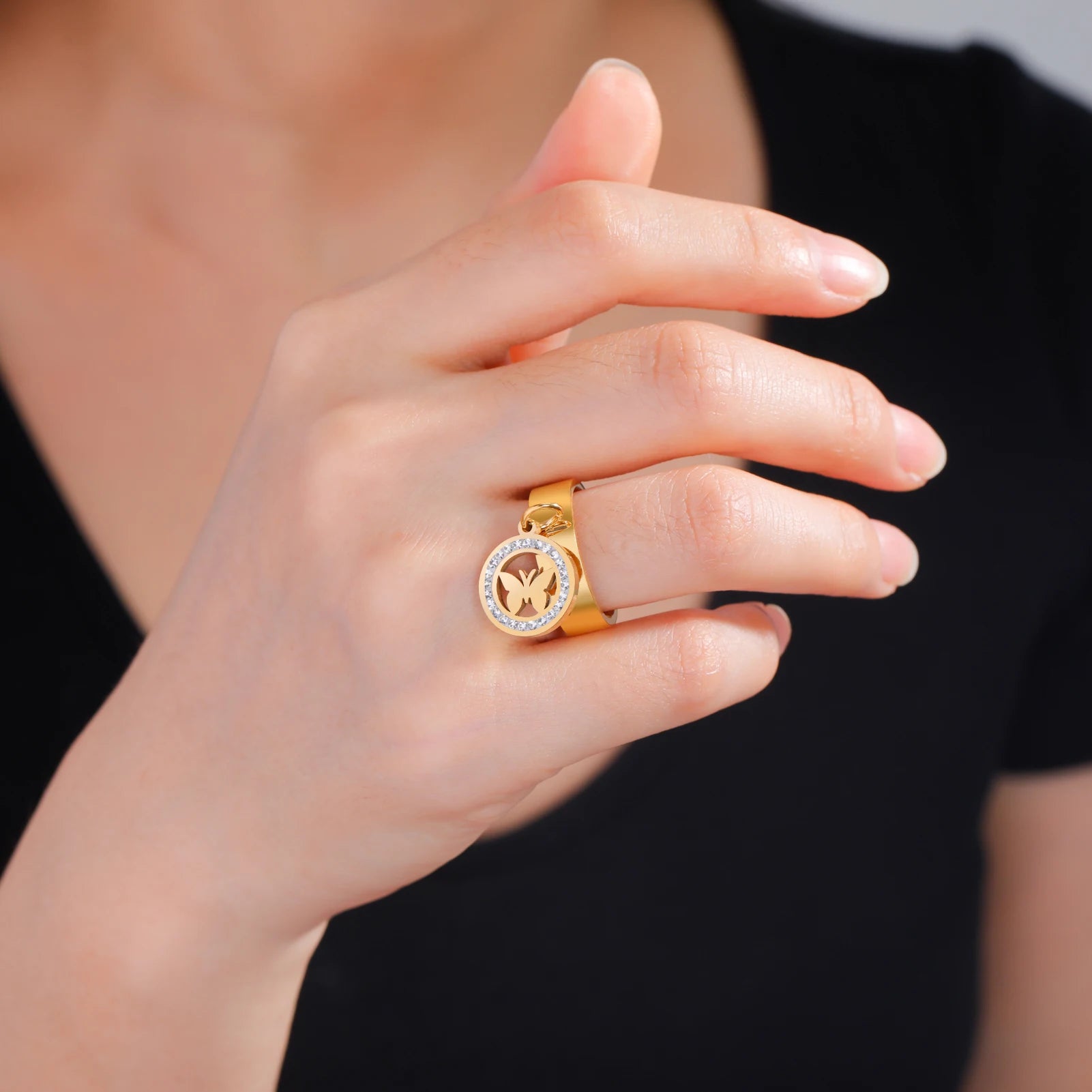 Gold Stainless Steel Tree of Life Ring