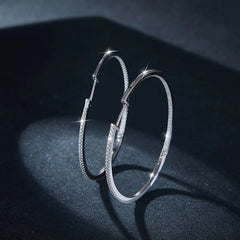 50mm Full Eternity Moissanite Hoop Earrings