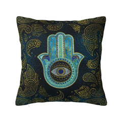 Fatima Hamsa Hand Cushion Covers - Evil Eye Velvet Pillow Case