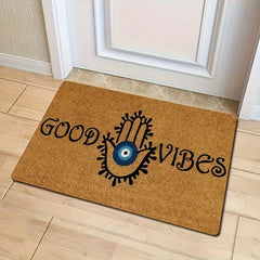 Evil Eye Welcome Doormat - Anti-Slip and Fouling Polyester (1 Piece)