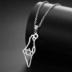 Star of David Necklace with Israel Map & Soccer Charms