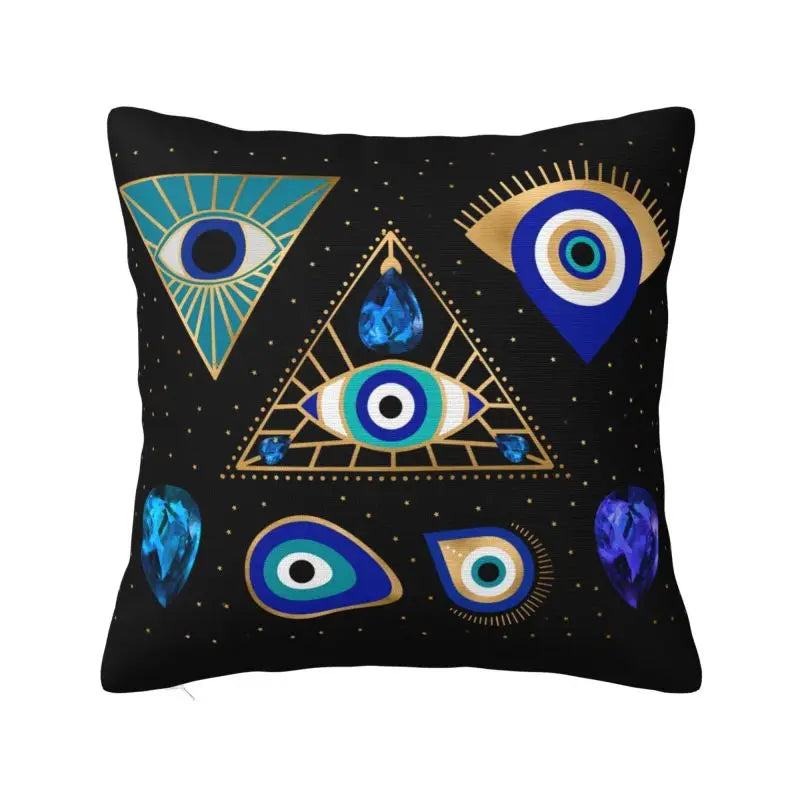 Fatima Hamsa Hand Cushion Covers - Evil Eye Velvet Pillow Case