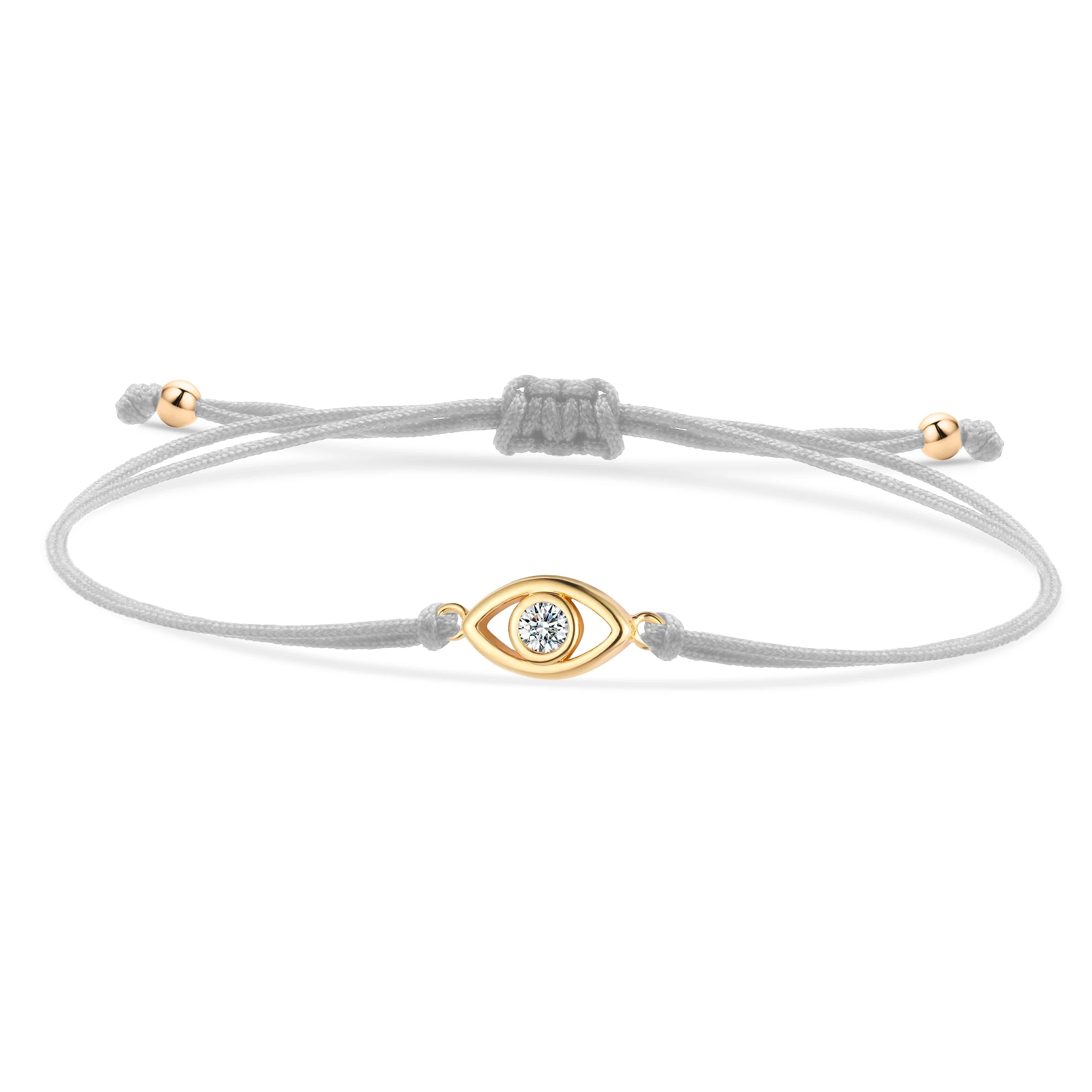 Gold-Plated Evil Eye Charm Bracelet with Red String - Kabbalah Protection