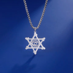 Stainless Steel Vintage Star of David Necklace