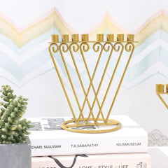 9-Branch Judaica Menorah Candle Holder