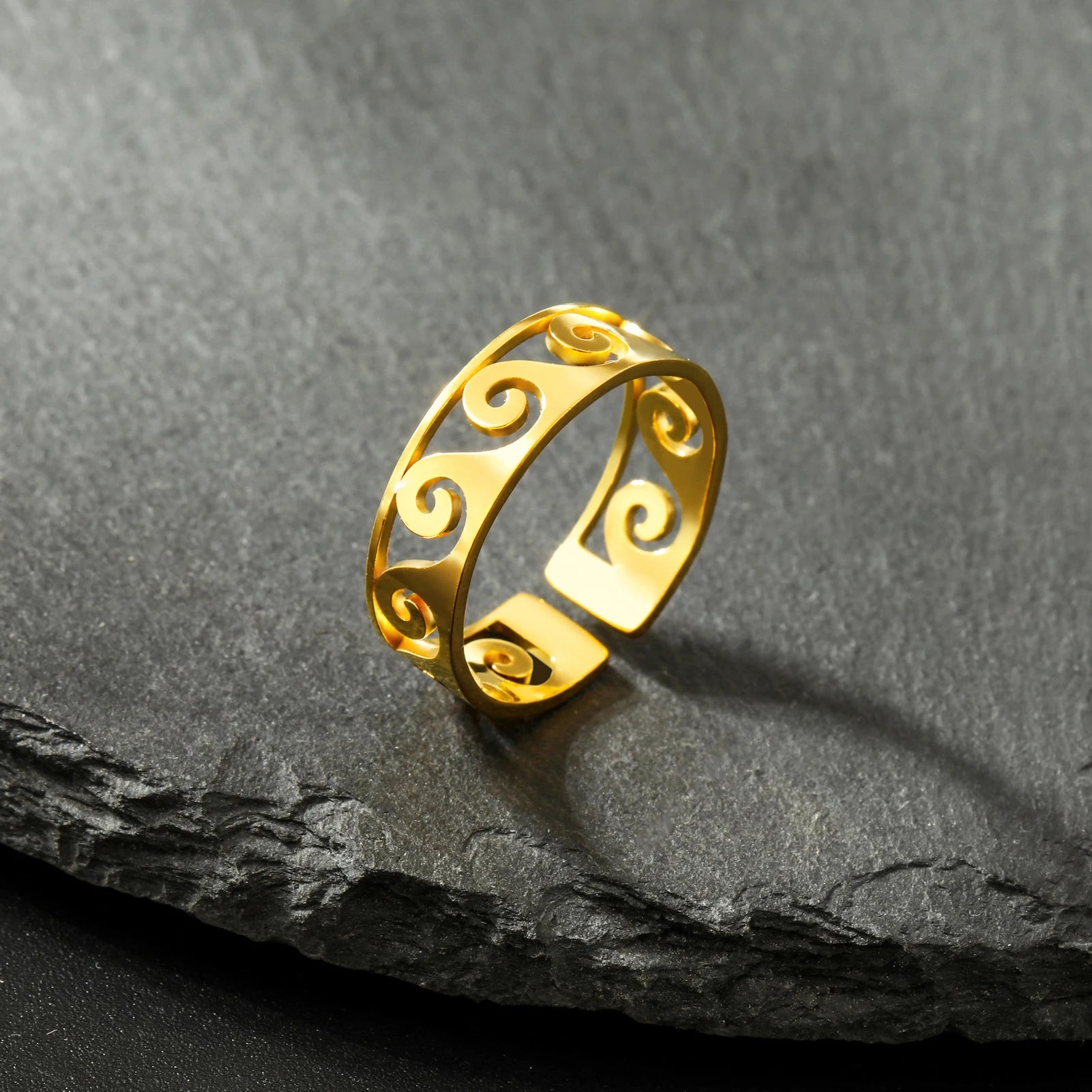 Hexagram Candlestick Open Ring