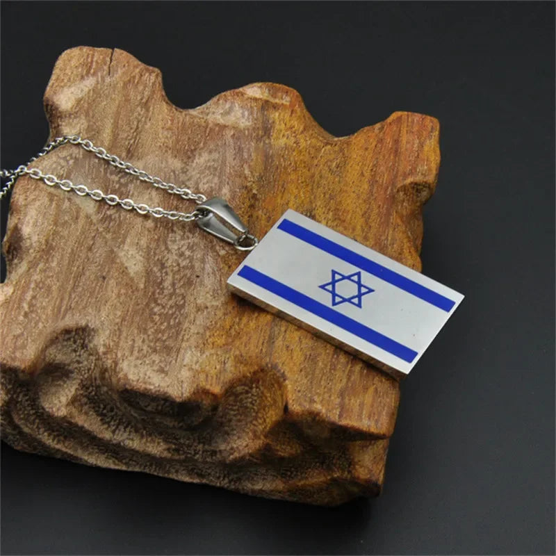 Israel Flag Pendant Necklace