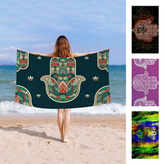 Hamsa Hand of Fatima Beach Towel